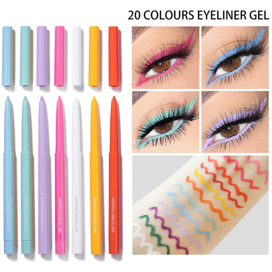 💄✨ Lot de 20 crayons eye-liner multicolores imperméables longue tenue, maquillage des yeux aux teintes variées ✨