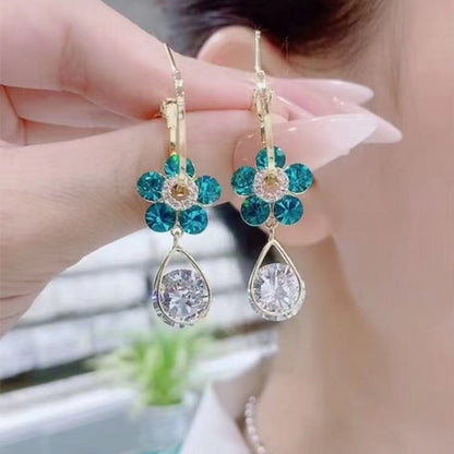 Boucles d’oreilles élégantes en cristal floral-Achetez-en 1, obtenez-en 1 gratuitement