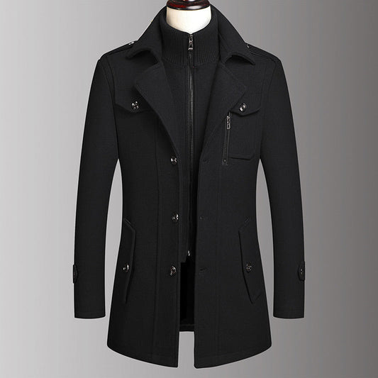 🔈50% DE RÉDUCTION!🧥MANTEAU HOMME DOUBLE COL🍂Laine Chaude Premium, Coupe Moderne pour Automne-Hiver, Style Élégant Intemporel✨
