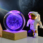 🪐✨ 50 % de réduction ⚡ Veilleuse en cristal gravé 3D – Galaxie, Système solaire ou Saturne dans une sphère lumineuse ! Socle en bois, idéal comme cadeau 🌌🎁