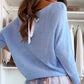 Ensemble bleu 2 pièces : haut avec nœud au dos et jupe en tulle