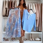 Ensemble bleu 2 pièces : haut avec nœud au dos et jupe en tulle
