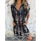 💞52% de réduction💞Classic robe en coton lin imprimé