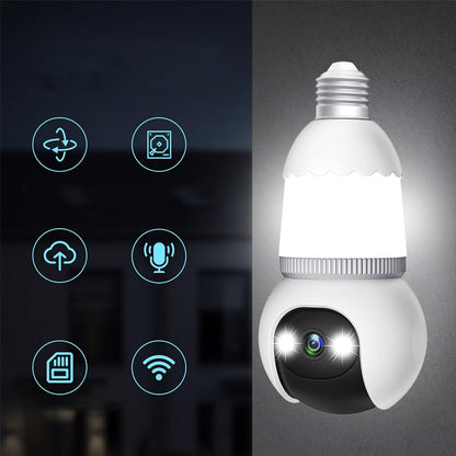 ✨Surveillance intelligente à 360° : Caméra HD sans fil, contrôlable via une application, avec vision nocturne couleur.