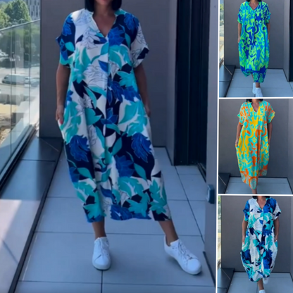 ✨Casual élégant imprimé V - cou robe pour les femmes(🔥51% de réduction)