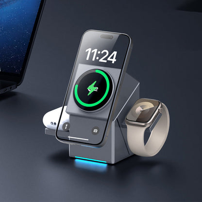 📢📢70 % de réduction !! ⏰Station de Recharge Magnétique 3-en-1 Pliable – Pour Smartphone, Montre & Écouteurs, Sans Encombrement 🔌