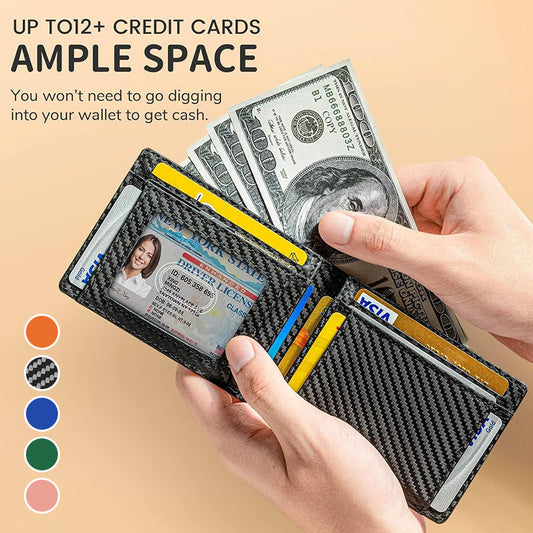 Portefeuille mince pour homme avec pince à billets
