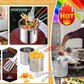 🍟🍤 50% ! 🥘Friteuse Multifonctionnelle Acier Inoxydable 304 – Anti-Éclaboussures, Économe en Huile & Polyvalente.