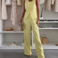 🌸Vente chaude d'été 49% de réduction🌸Ensemble haut sans manches et pantalon long pour femme