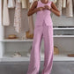 🌸Vente chaude d'été 49% de réduction🌸Ensemble haut sans manches et pantalon long pour femme