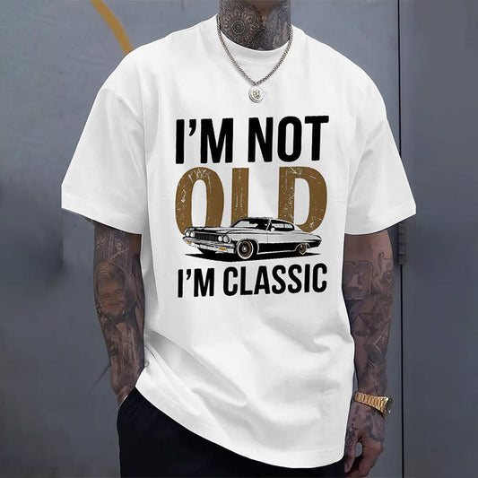 T-Shirt à Manches Courtes Casual avec Imprimé Rétro de Voiture 3D 🚗🎨 - Style Vintage et Original!