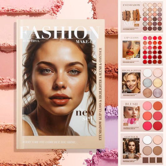 Palette de maquillage de type livre à 5 couches avec 67 teintes professionnelles