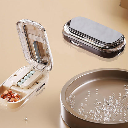 💊🎁 Pilulier portable avec coupeur intégré – Séparateur 2 ou 4 sections au choix – Moitié prix aujourd'hui !