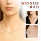 Collier de perles synthétiques à croix élégante pour femmes