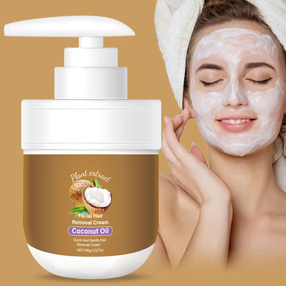 🎁 Achetez-en 1, obtenez-en 1 GRATUIT ! 🥥✨ Crème dépilatoire visage à la noix de coco – Douce & efficace