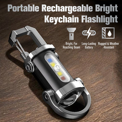 ⚡PROMO -50% !🔦Lampe de poche porte-clés rechargeable, 7 modes, étanche et compacte✨