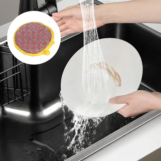 🧽 50% DE RÉDUCTION ! 🍽️ Éponge de Cuisine Double Face – Rond, Non-Rayant & Pour Vaisselle Délicate ✨🛒