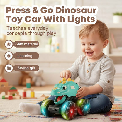🦖 Voiture dinosaure à pousser pour enfants avec lumières LED, 3 modèles, jouet robuste ⚡‑60 % de réduction pour le Black Friday 🚙✨