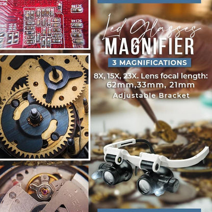 📢📢60% DE RÉDUCTION !!!✨Loupe de lunettes LED ( 8x 15x 23x )