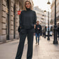 Ensemble loungewear pour femme en maille à col roulé