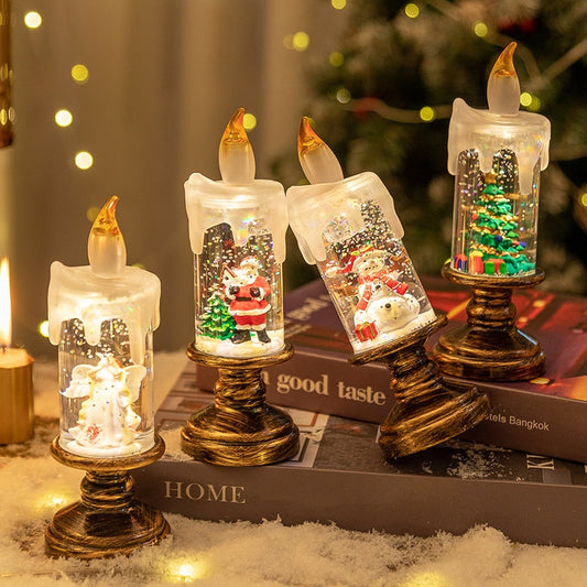 🎄Christmas Sales🎉Boule à neige de Noël lumineuse à piles avec bougie