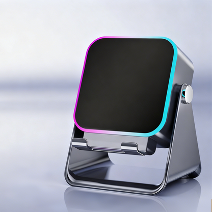🔥🎵 Enceinte 5-en-1 avec support téléphone – Son par induction, recharge et lumière d’ambiance, tout en un !