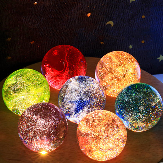 livraison gratuite 🛫Décoration Sphère en Verre Lumineuse avec Effet Ciel Étoilé