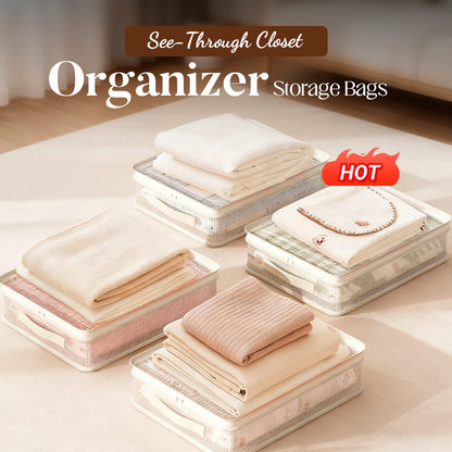 ✨Sacs de rangement transparents pour placard🎁Vue claire et anti-poussière, parfaits pour les vêtements/la literie !💥