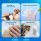 Gants de toilettage sans rinçage pour animaux domestiques avec effet neutralisant les odeurs