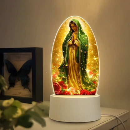📢📢60 % de réduction !!!  ✝️Lampe de prière vierge 🙏🤲Statue de Notre-Dame de Guadalupe