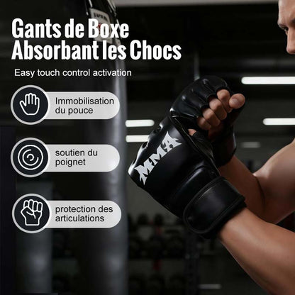 Gants de Boxe avec Soutien du Poignet et Absorption des Chocs