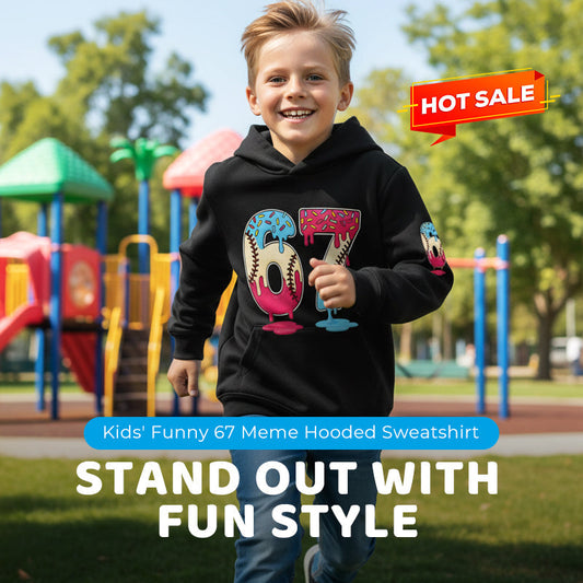 🔥👉Sweat à capuche enfant avec le mème 67 drôle