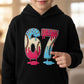 🔥👉Sweat à capuche enfant avec le mème 67 drôle