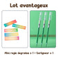 Mini règle dégradée à pochoirs 🎨 | Facile pour les enfants ! Précis, sûr & coloré, idéal pour dessiner, scoler & créer ✨ – Cadeau parfait pour petits artistes 👶👧👦