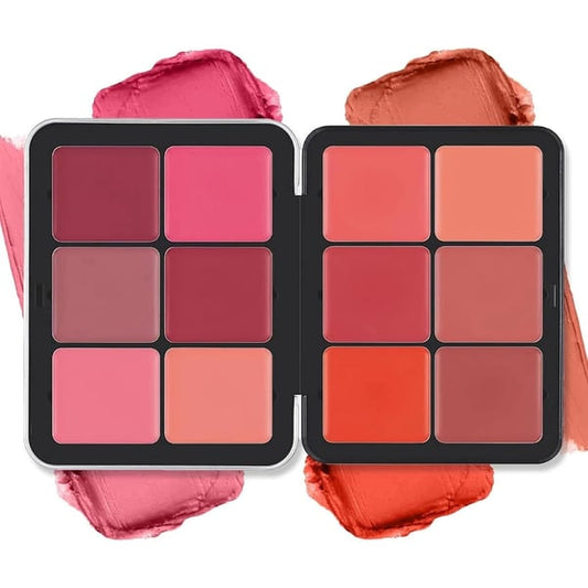 Palette de Blush Crème 12 Couleurs 🌸 | Texture douce, tenue longue & teintes buildables ✨ – Pour un teint frais & naturel toute la journée 💄