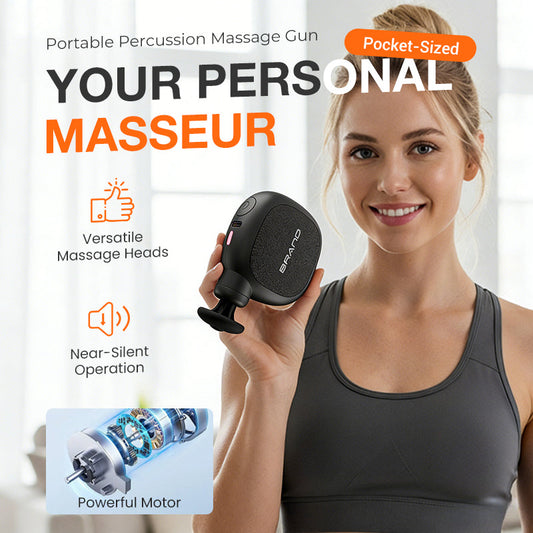 Pistolet de Massage par Percussion Portable 💆‍♂️💥 | Soulage les douleurs musculaires & détend en profondeur ✨ – Léger, silencieux & idéal pour sportifs 🏃‍♀️💪
