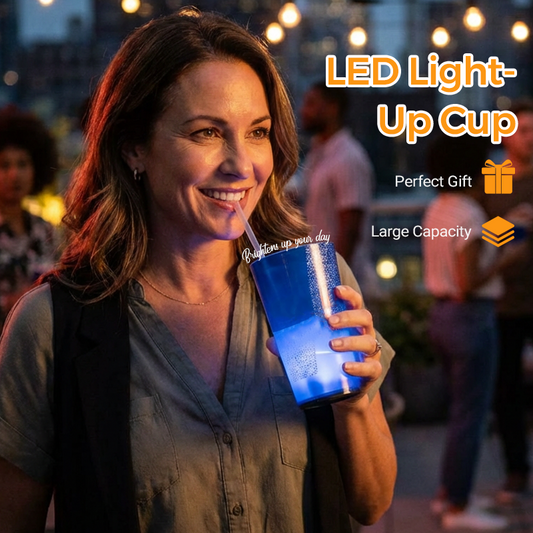 🥤Gobelet lumineux à LED activé par l'eau avec paille – Pour les fêtes, les bars et les événements ✨