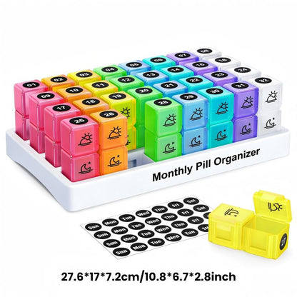 🐣💊 Pilulier Mensuel 31 Jours Portable | Pratique & Compact | Promo Pâques ✨