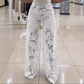 📢📢Grandes soldes !⏰Jeans en denim patchwork dentelle tendance