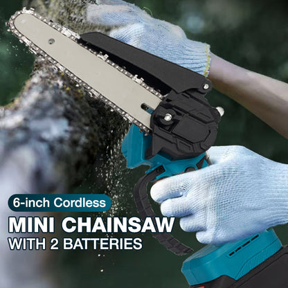 🌳🔋 Tronçonneuse portable sans fil 6 pouces, deux batteries incluses, outil de coupe pour bricolage