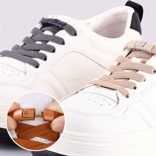 🎀👟✨ 2pcs Lacets Plats Élastiques Ajustables – Sans Nouage + Largeur Confort ✨🔥