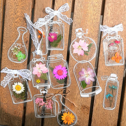 🦋PROMO FLASH -50% ! Marque-page transparent fleurs séchées, cadeau original, ruban gratuit inclus pour offrir ✨