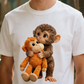 🐒💖 T-shirt Unisexe Motif Singe Câlin • Promo Printemps ✨👕