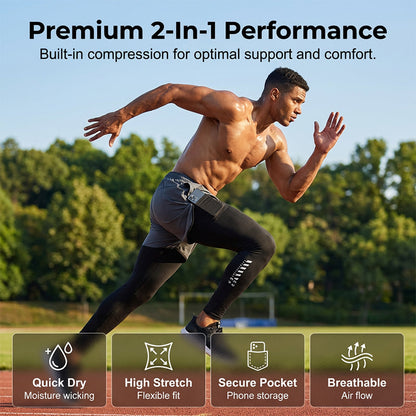 📱Promotion à durée limitée -50 % sur les leggings 2 en 1 pour hommes👖