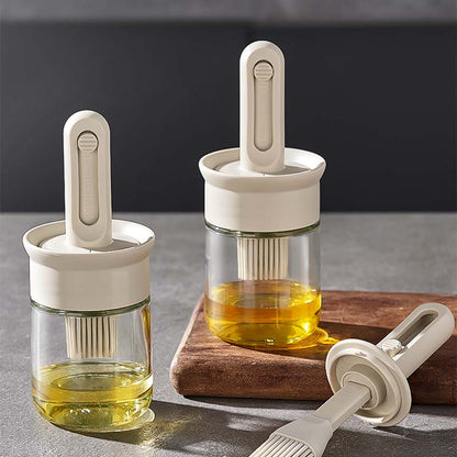 Distributeur d'Huile de Cuisine avec Pinceau Rétractable