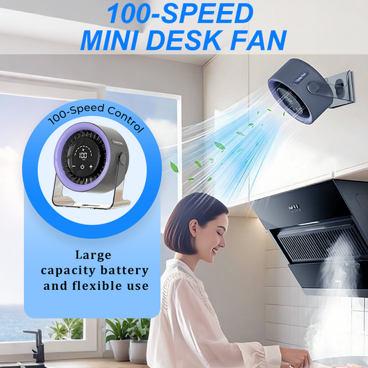 ☀️💥 Ventilateur USB portable écran LED 100 vitesses silencieux oscillant autonomie longue ✨