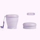Gobelet de voyage pliable en silicone avec couvercle