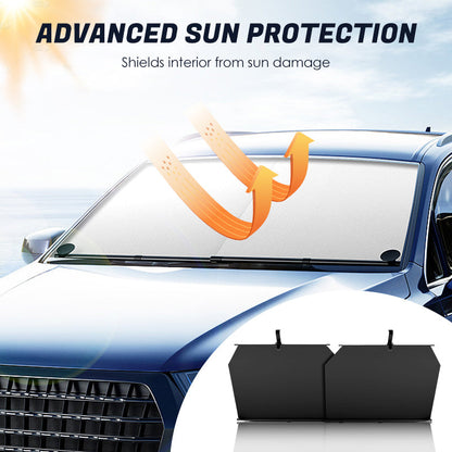 🌞 60% DE RÉDUCTION! 🚗 Lot de 2 Pare-Soleil Rétractables pour Pare-Brise – Protection UV, Installation Facile & Parfait Pour Garder L'Habitacle Frais 💨