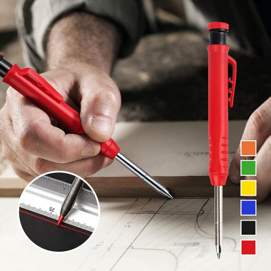 Crayon de charpentier multifonction à séchage rapide avec taille-crayon