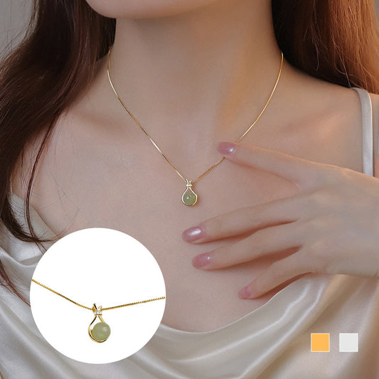 🔥‑50% de réduction ! Collier pendentif Jade de Hetian 💎 Élégance intemporelle, pierre naturelle, texture douce et lumineuse ✨